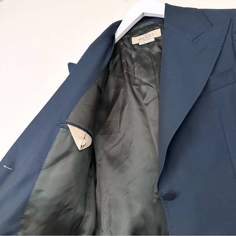 Gucci Uniform Blazer Mohair Wool Dark Teal - Picture 7 of 13